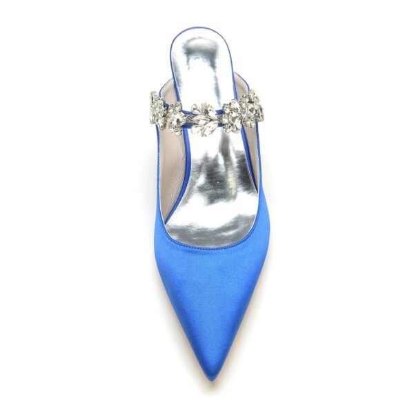 Women's Silk Satin With Rhinestone Closed Toe Stiletto Heel Party Shoes